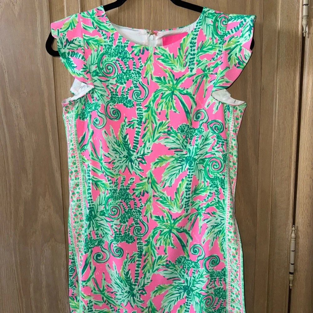 Lilly Pulitzer Prosecco Pink and Green Romper Adda 2 - Picture 2 of 4